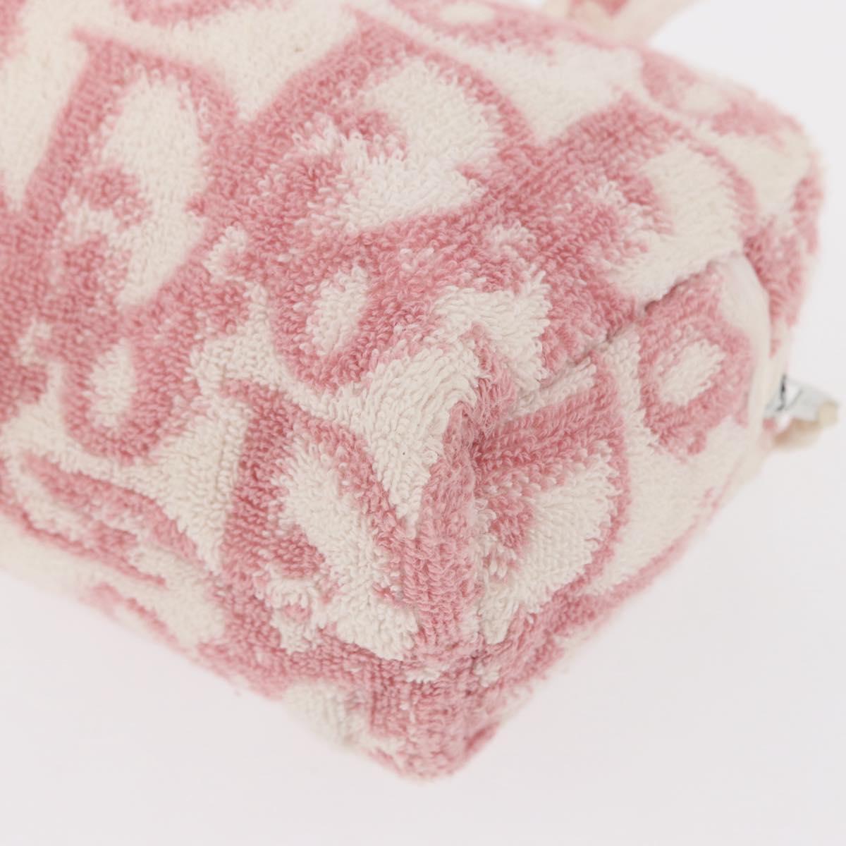 Christian Dior Trotter Canvas Hand Bag Pile Pink Auth 156061
