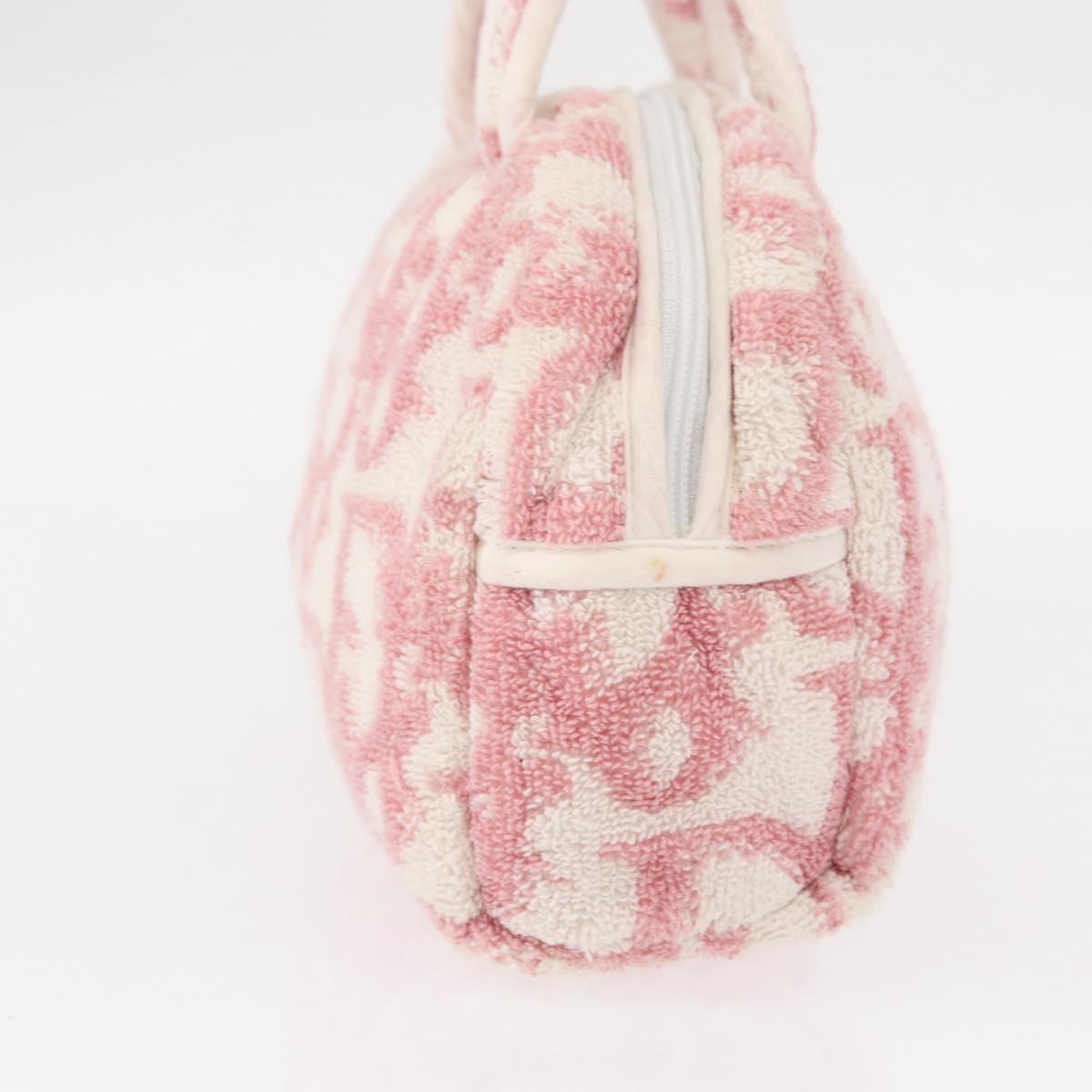 Christian Dior Trotter Canvas Hand Bag Pile Pink Auth 156061