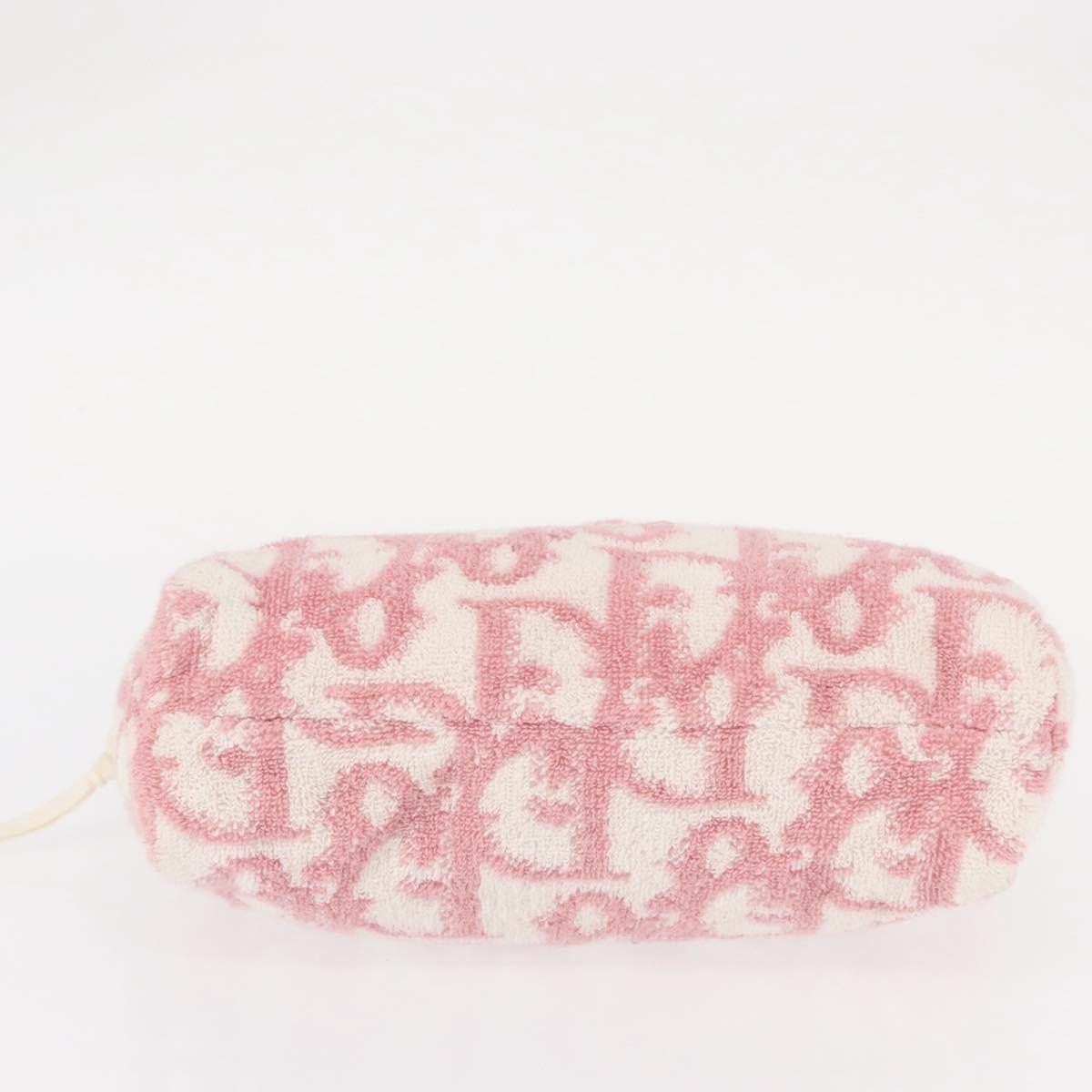 Christian Dior Trotter Canvas Hand Bag Pile Pink Auth 156061