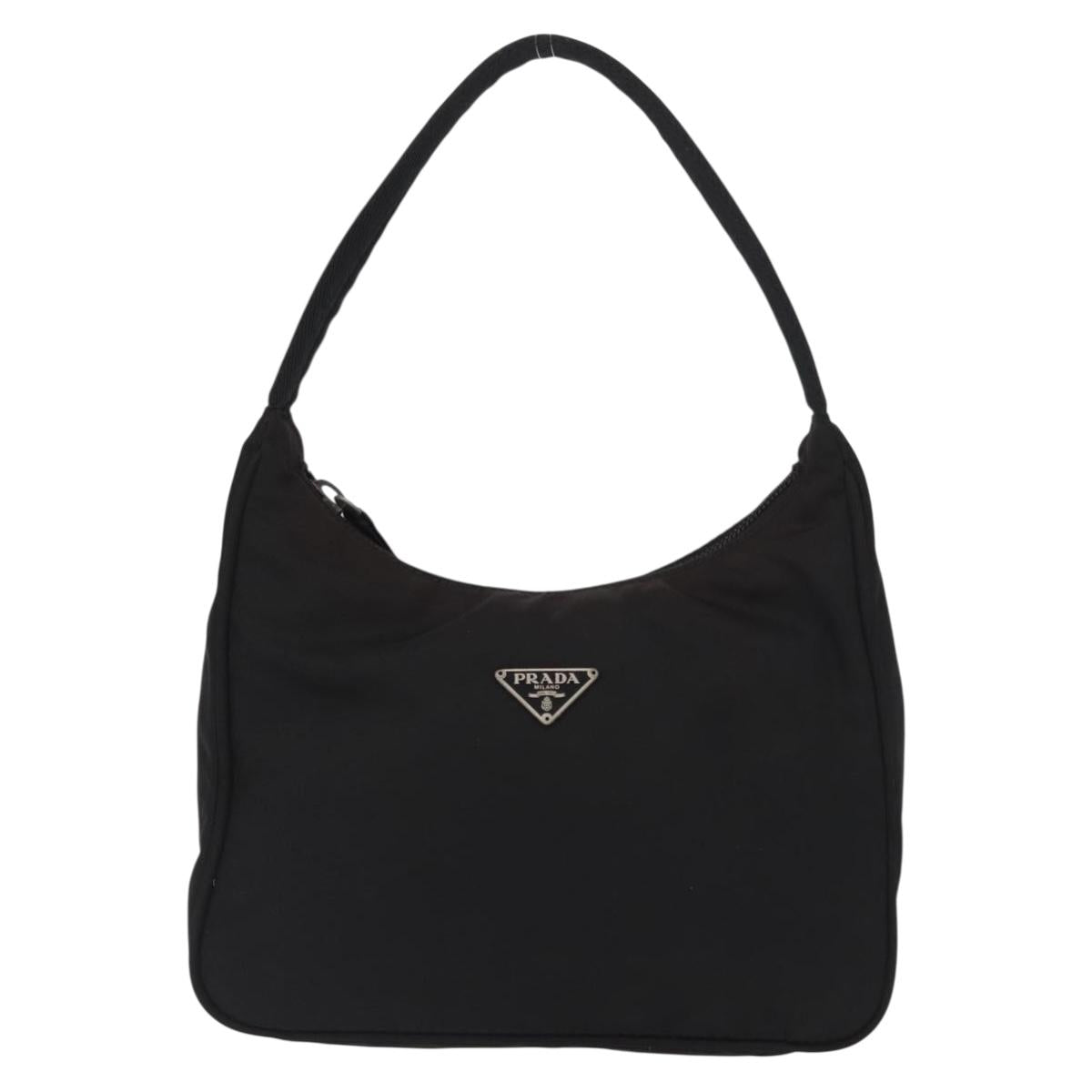 PRADA Hand Bag Nylon Black Auth 156063
