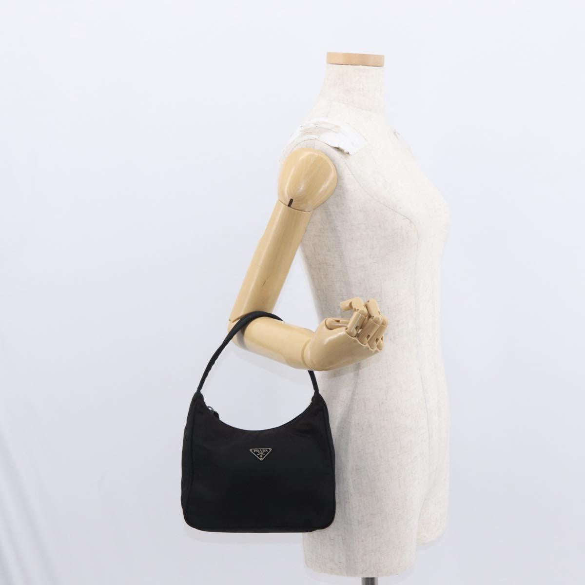PRADA Hand Bag Nylon Black Auth 156063