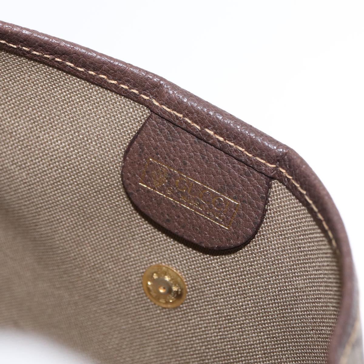 GUCCI Web Sherry Line GG Supreme Pouch PVC Beige Gold 014 14 5205 Auth 156065