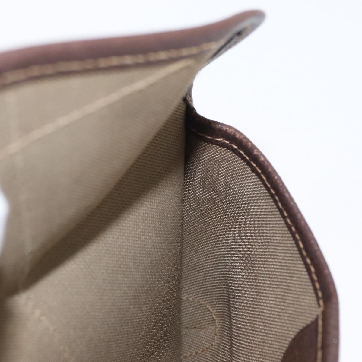 GUCCI Web Sherry Line GG Supreme Pouch PVC Beige Gold 014 14 5205 Auth 156065