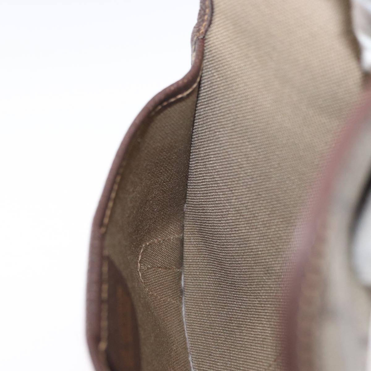 GUCCI Web Sherry Line GG Supreme Pouch PVC Beige Gold 014 14 5205 Auth 156065