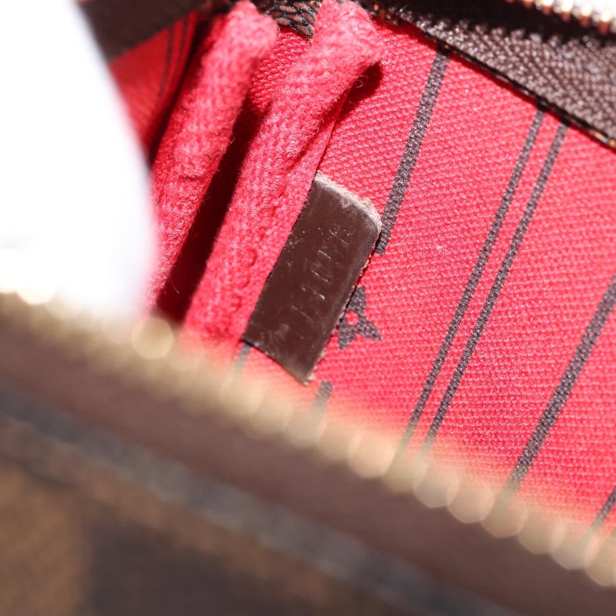 LOUIS VUITTON Damier Ebene T&B Mini Pochette Accessoires N58011 LV Auth 156077