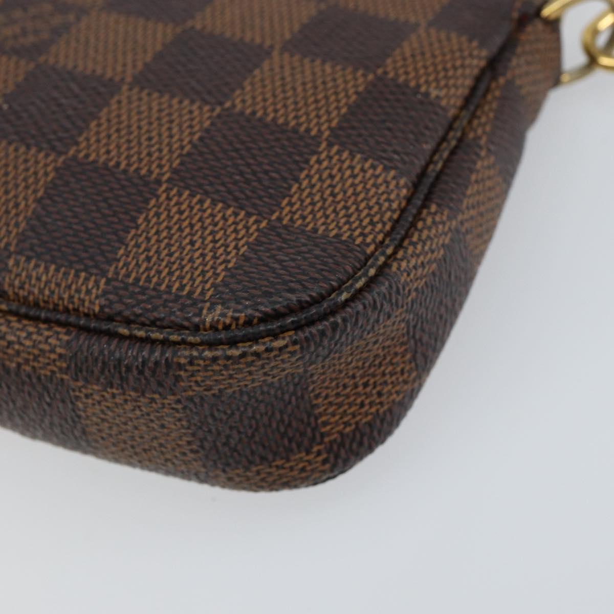 LOUIS VUITTON Damier Ebene Mini Pochette Accessoires Pouch N58009 LV Auth 156078