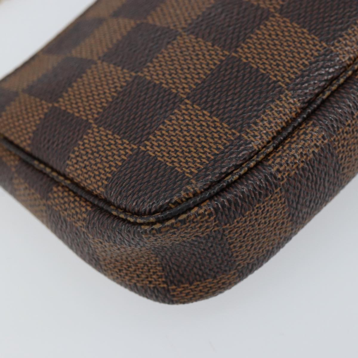 LOUIS VUITTON Damier Ebene Mini Pochette Accessoires Pouch N58009 LV Auth 156078