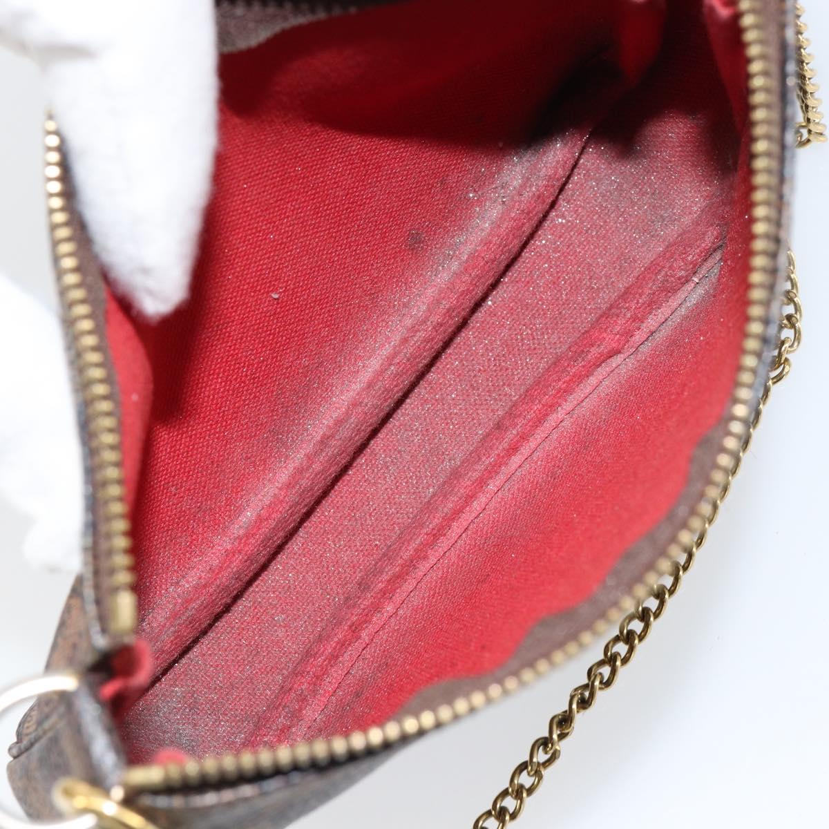 LOUIS VUITTON Damier Ebene Mini Pochette Accessoires Pouch N58009 LV Auth 156078