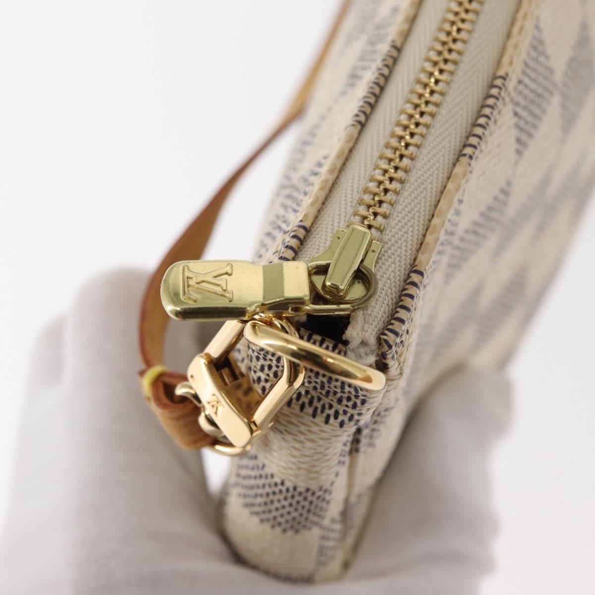 LOUIS VUITTON Damier Azur Pochette Accessoires Pouch N51986 LV Auth 156079