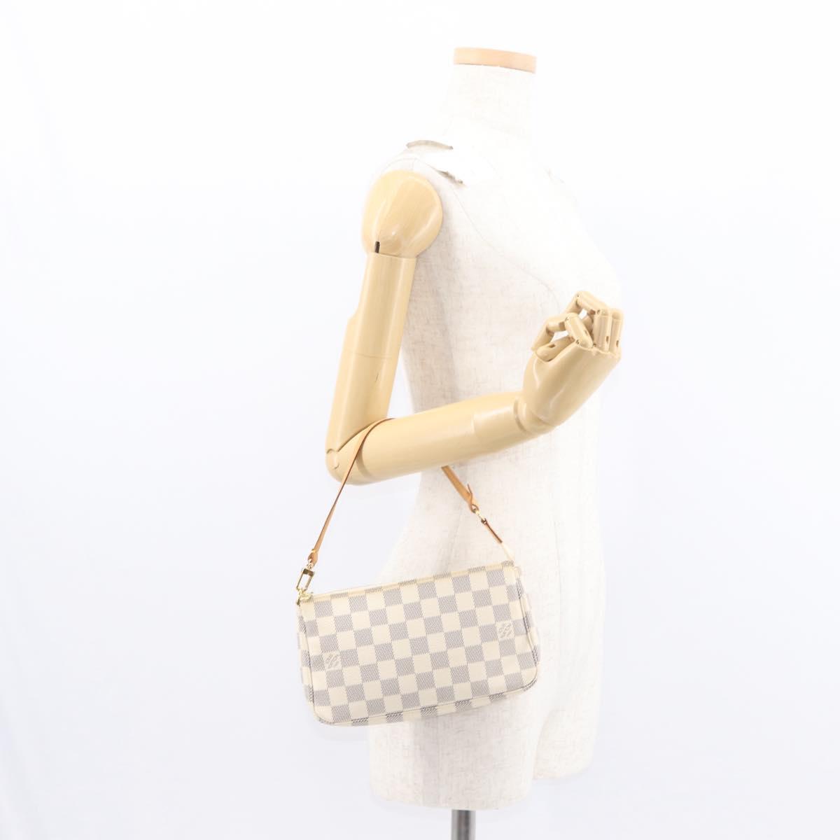 LOUIS VUITTON Damier Azur Pochette Accessoires Pouch N51986 LV Auth 156079
