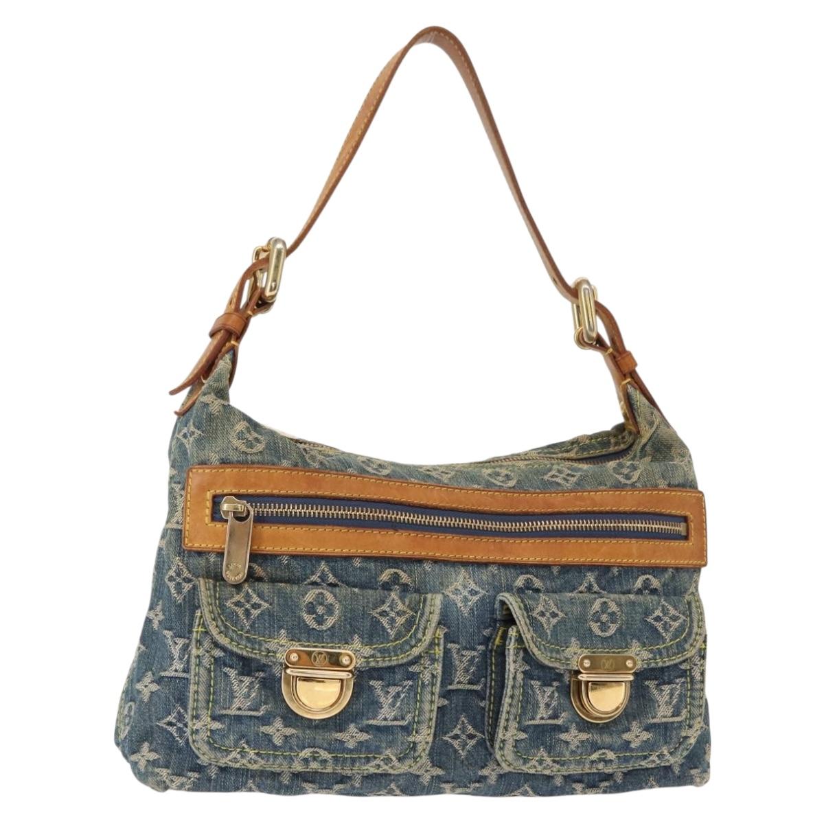 LOUIS VUITTON Monogram Denim Buggy PM Shoulder Bag Blue M95049 LV Auth 156081V