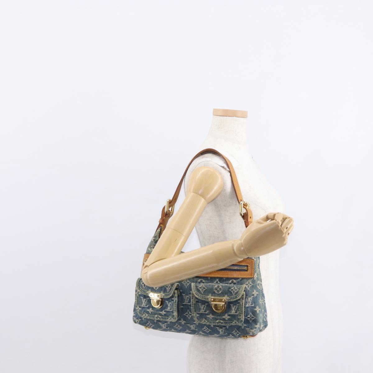 LOUIS VUITTON Monogram Denim Buggy PM Shoulder Bag Blue M95049 LV Auth 156081V