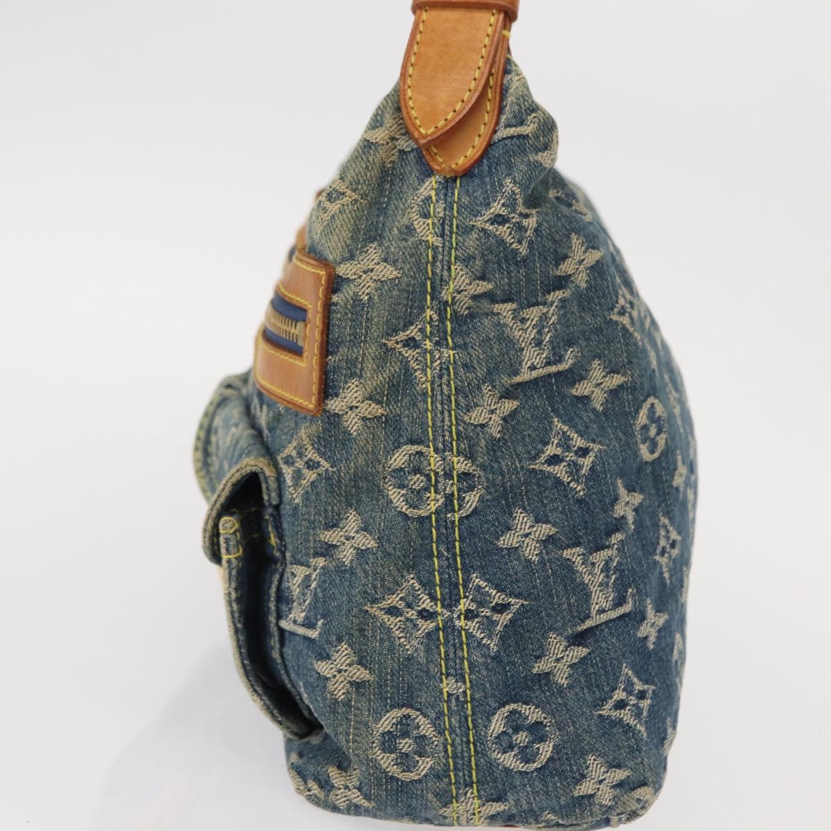 LOUIS VUITTON Monogram Denim Buggy PM Shoulder Bag Blue M95049 LV Auth 156081V