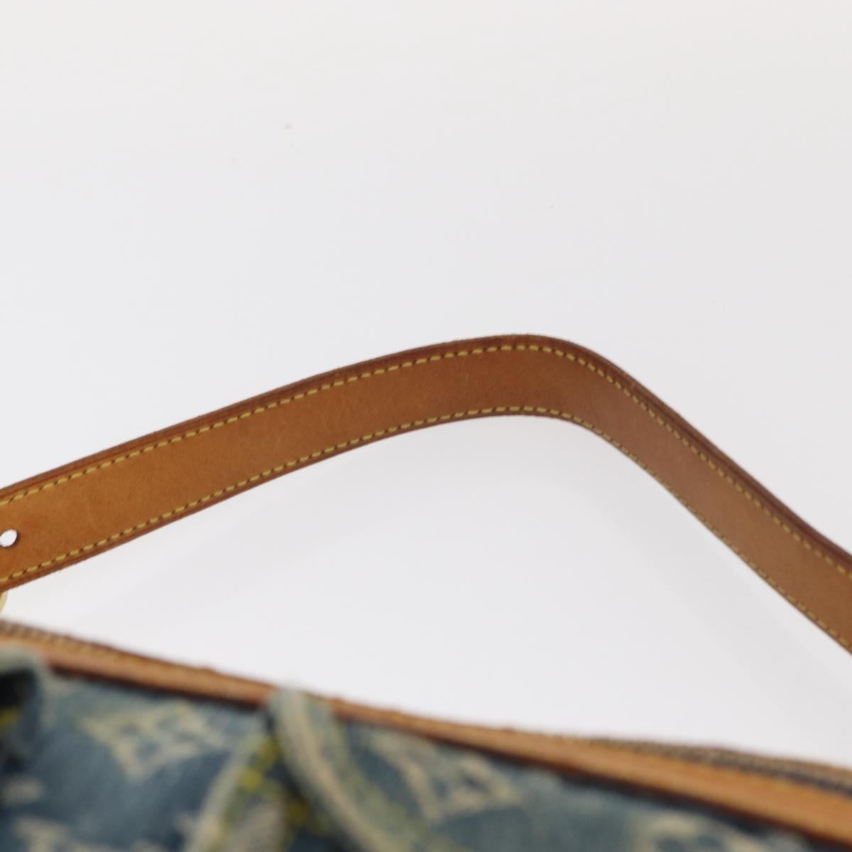 LOUIS VUITTON Monogram Denim Buggy PM Shoulder Bag Blue M95049 LV Auth 156081V