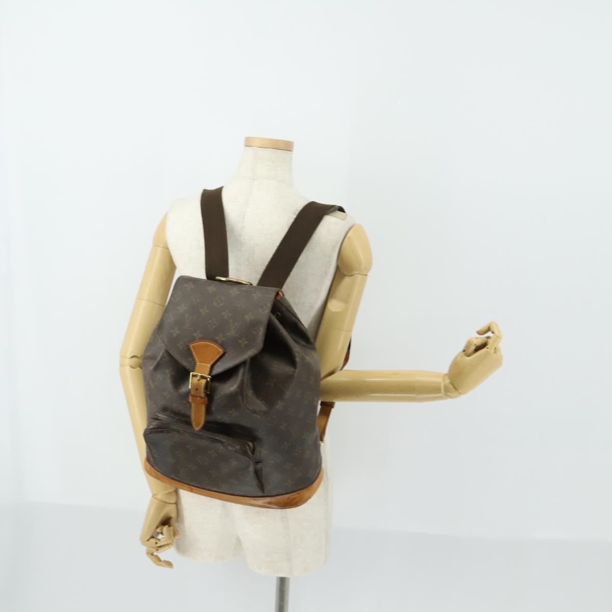 LOUIS VUITTON Monogram Montsouris GM Backpack M51135 LV Auth 156103