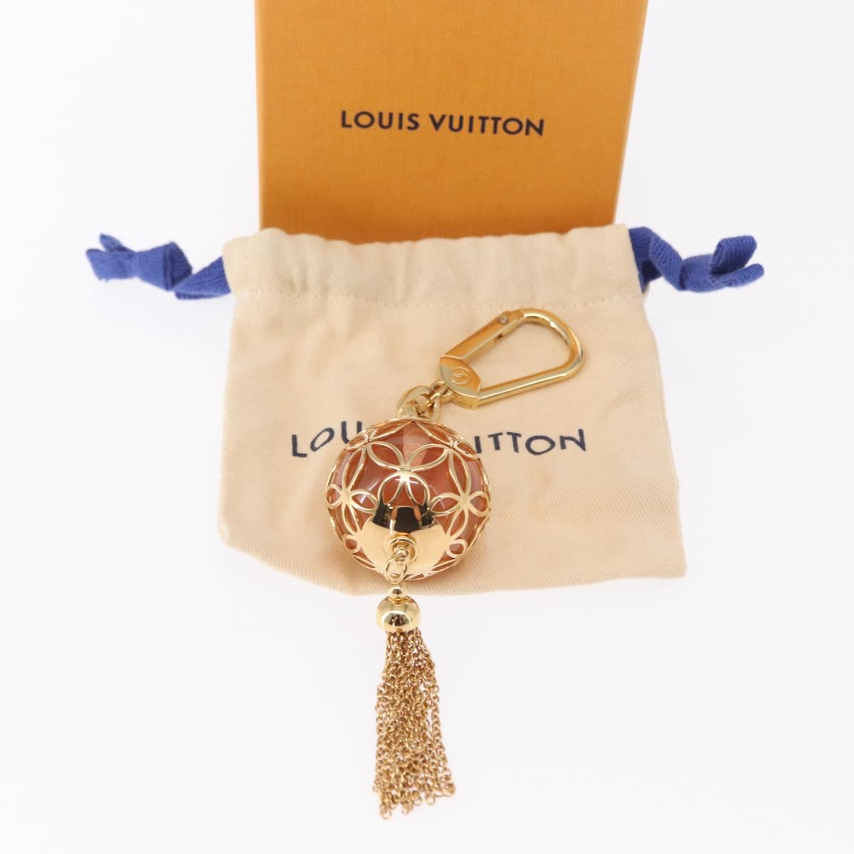 LOUIS VUITTON Porte Cles Ice Ball Bag Charm metal Gold M66779 LV Auth 156108M