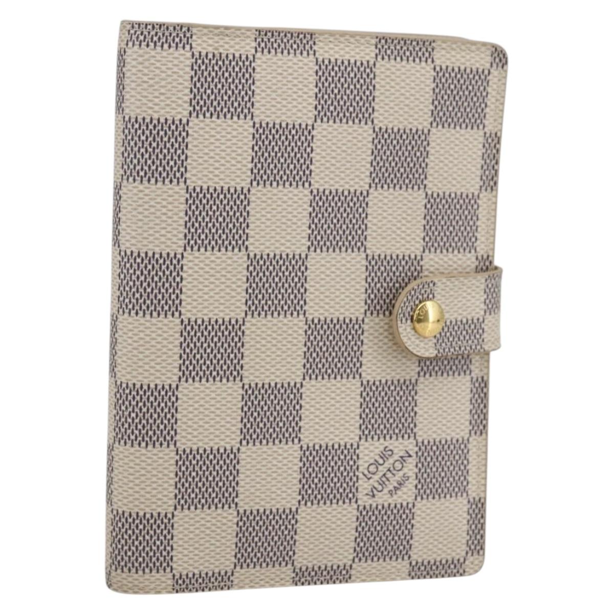 LOUIS VUITTON Damier Azur Agenda PM Day Planner Cover R20706 LV Auth 156116V