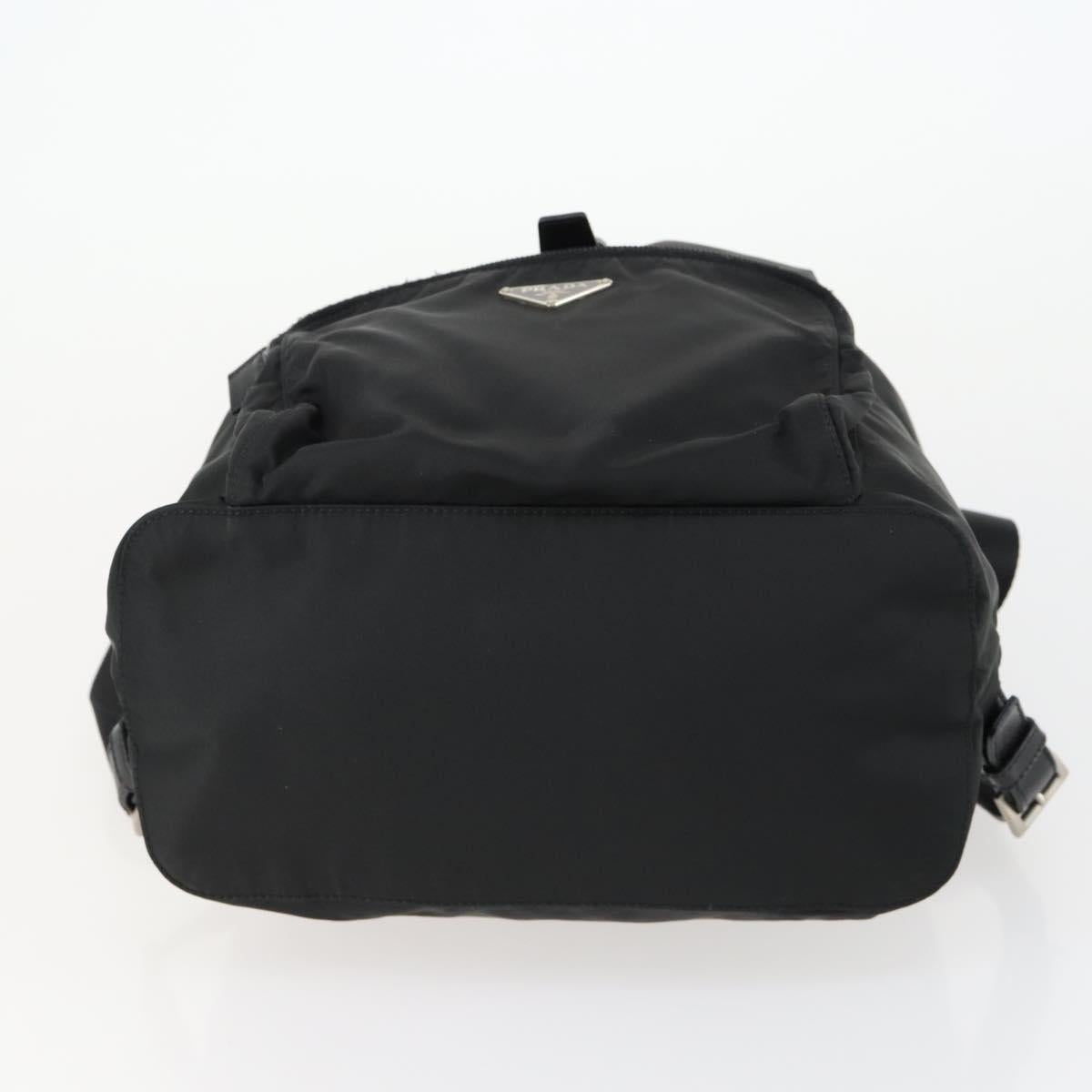 PRADA Backpack Nylon Black Silver Auth 156118