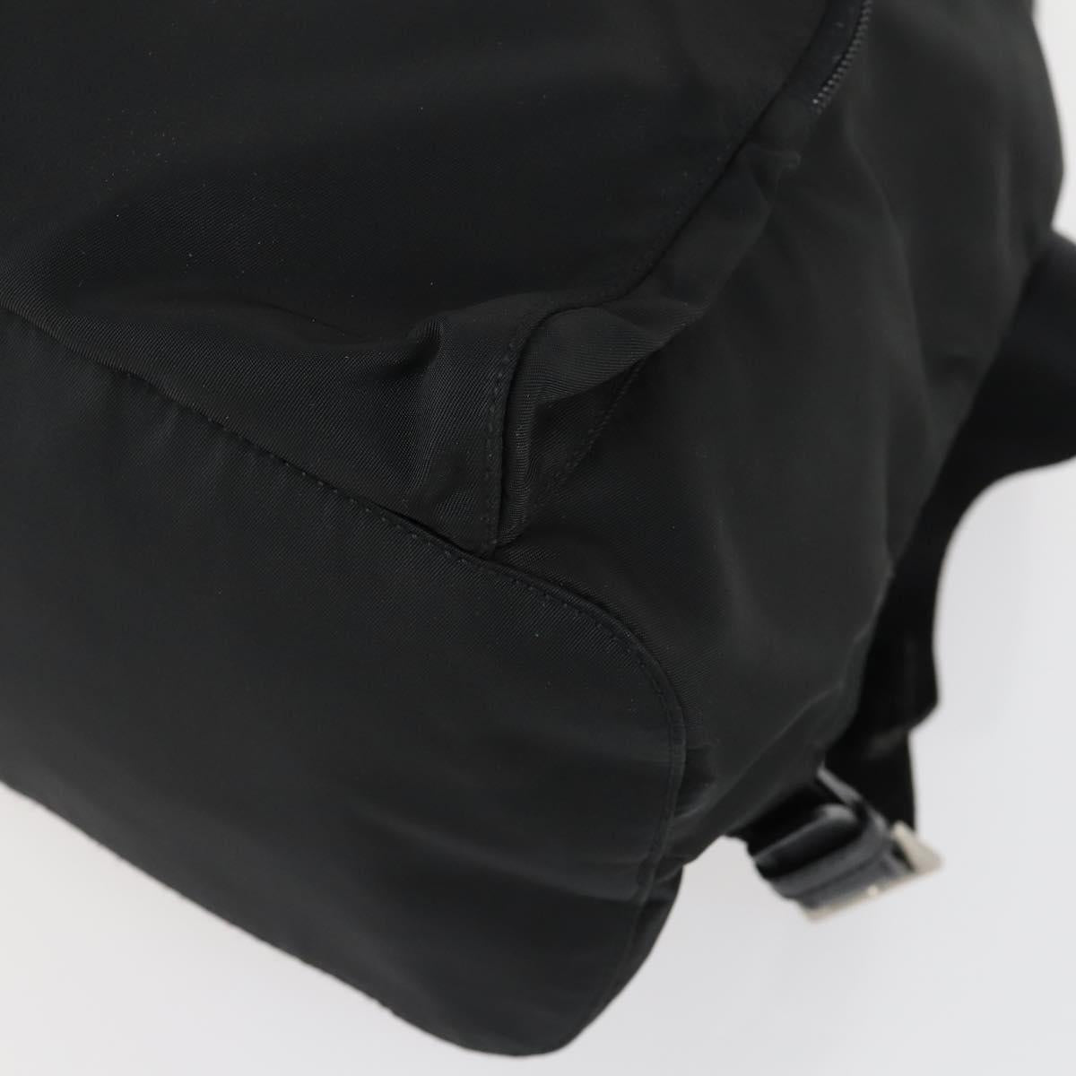 PRADA Backpack Nylon Black Silver Auth 156118