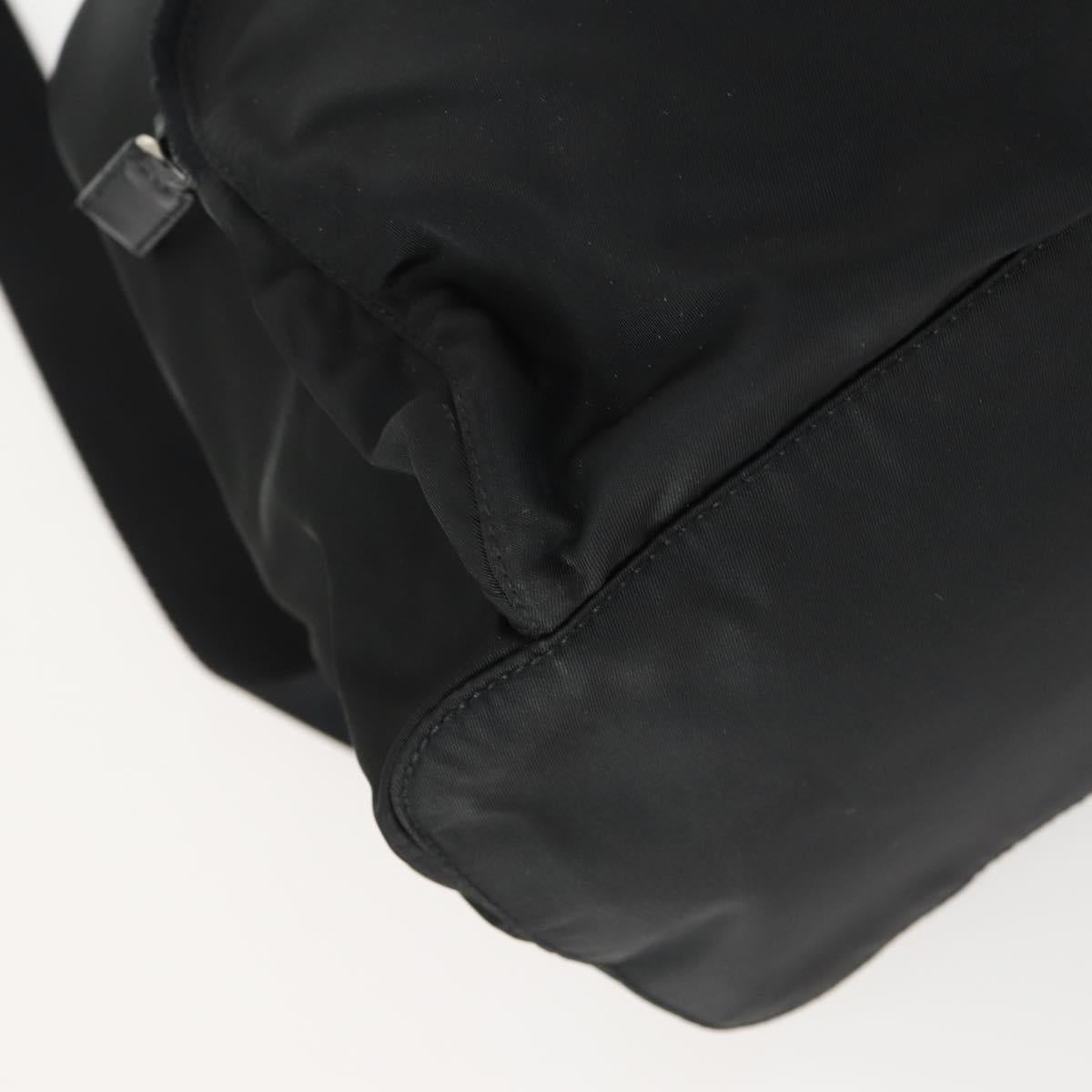 PRADA Backpack Nylon Black Silver Auth 156118