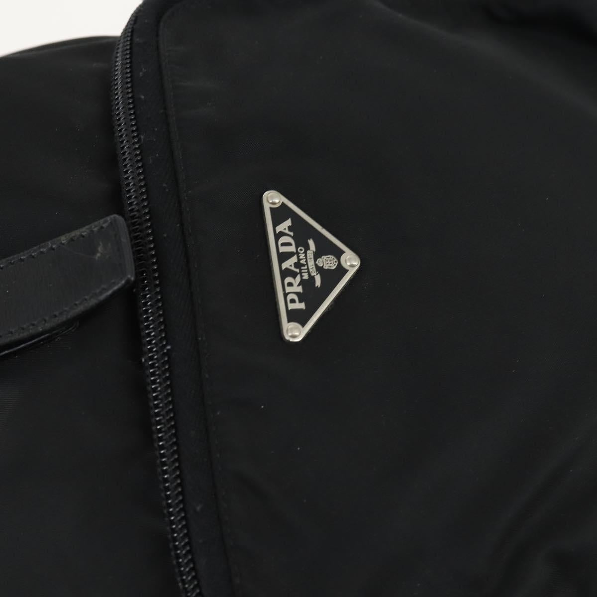 PRADA Backpack Nylon Black Silver Auth 156118