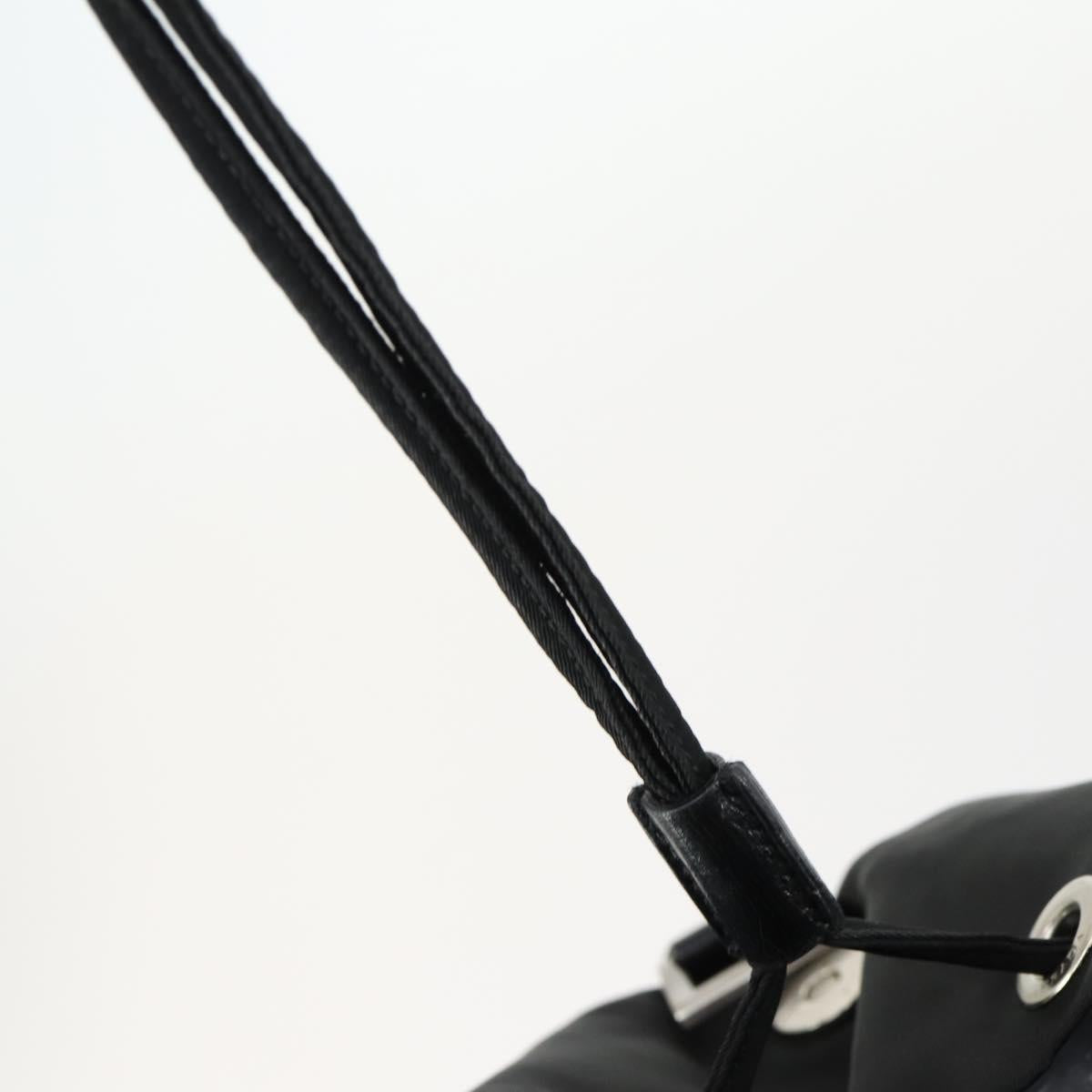 PRADA Backpack Nylon Black Silver Auth 156118