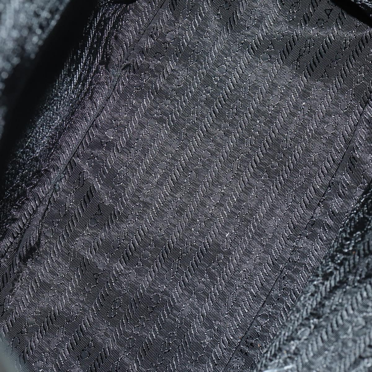 PRADA Backpack Nylon Black Silver Auth 156118