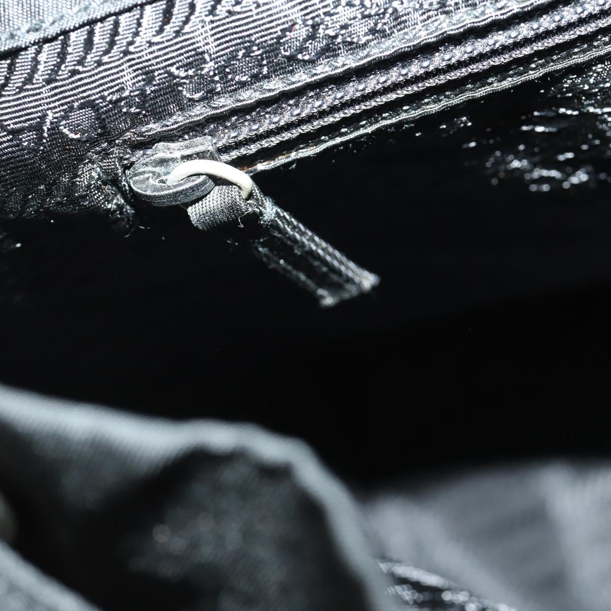 PRADA Backpack Nylon Black Silver Auth 156118