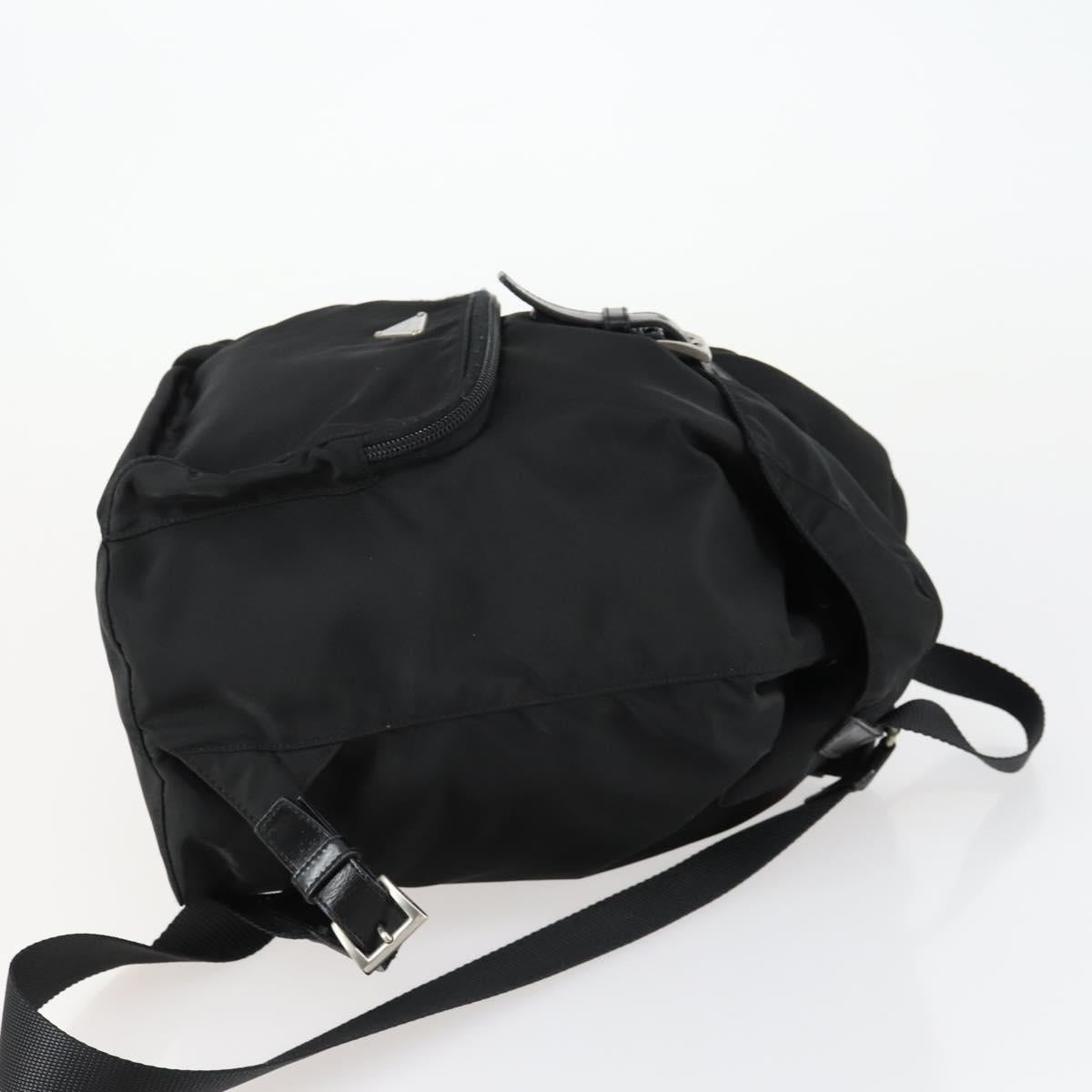 PRADA Backpack Nylon Black Silver Auth 156118