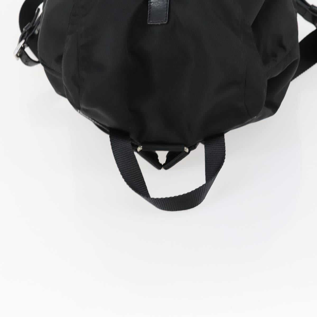 PRADA Backpack Nylon Black Silver Auth 156118