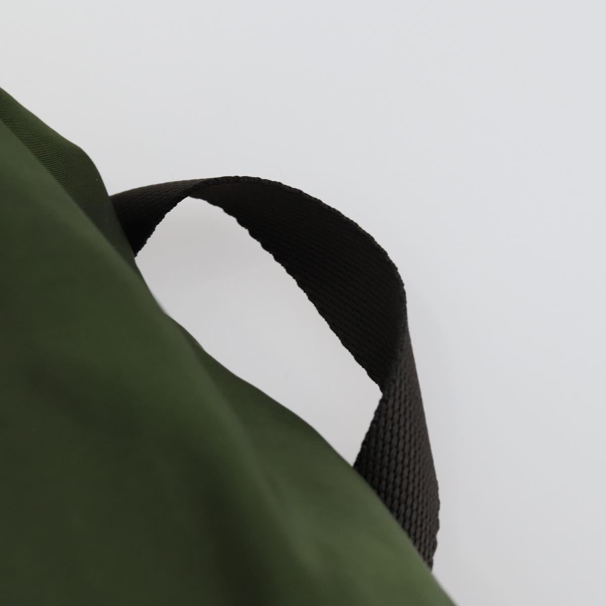PRADA Backpack Nylon Khaki Silver Auth 156120