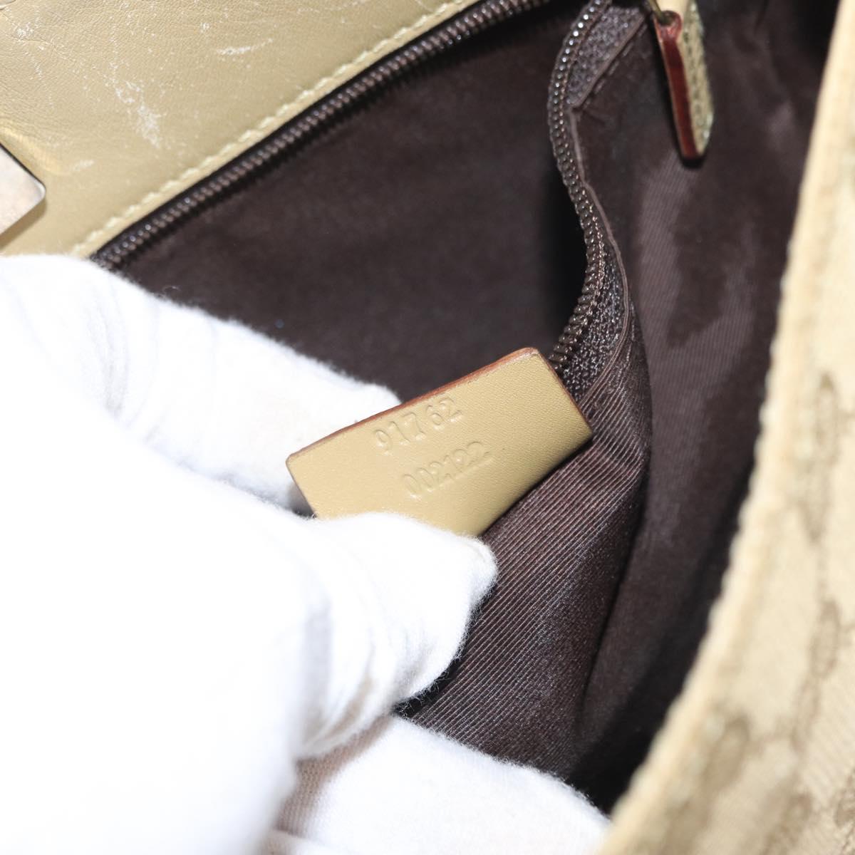 GUCCI GG Canvas Shoulder Bag Beige Gold 91762 Auth 156122