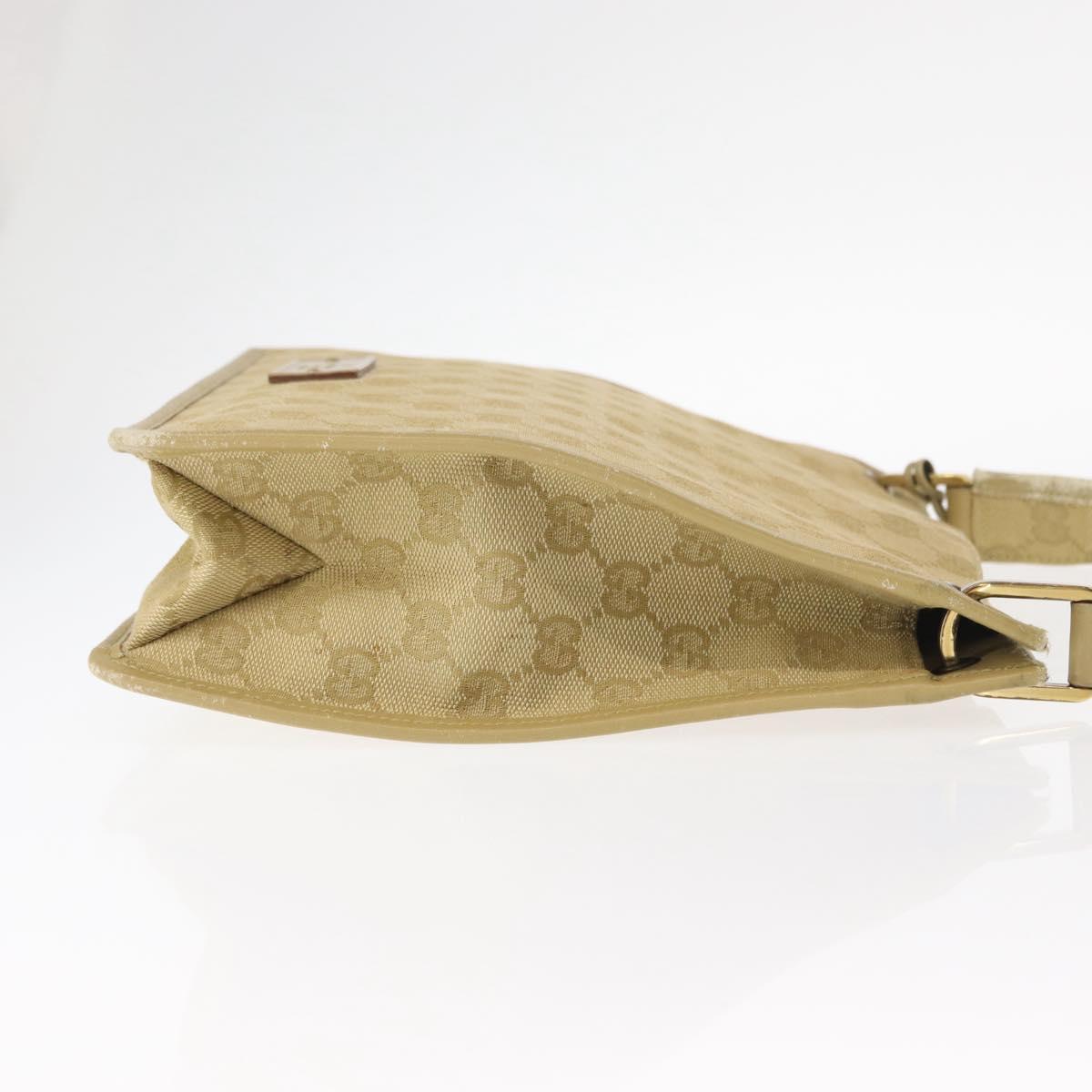 GUCCI GG Canvas Shoulder Bag Beige Gold 91762 Auth 156122