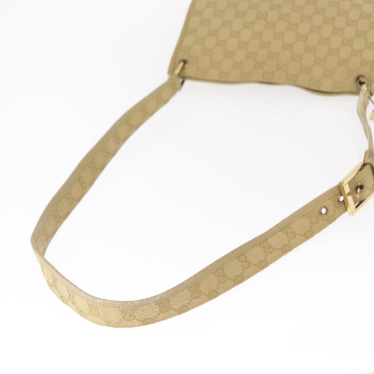GUCCI GG Canvas Shoulder Bag Beige Gold 91762 Auth 156122