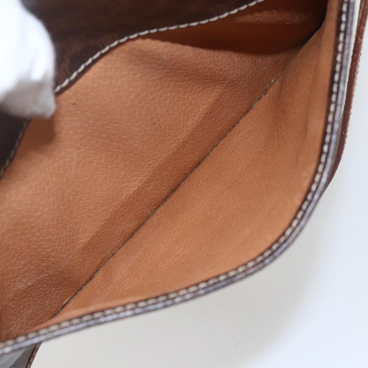 CELINE Macadam Canvas Shoulder Bag PVC Leather Brown Gold Auth 156126