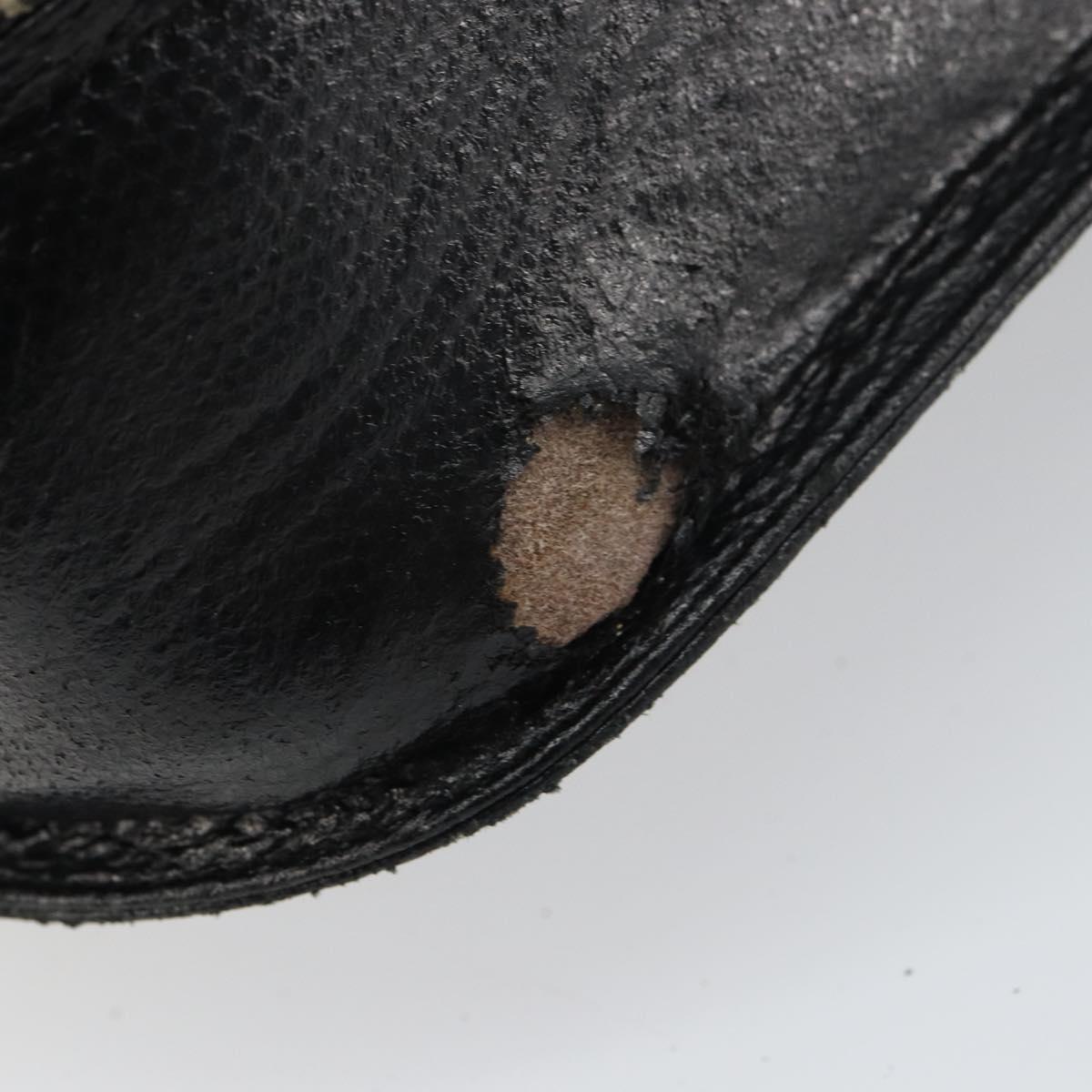 CELINE Shoulder Bag Leather Black Gold Auth 156127