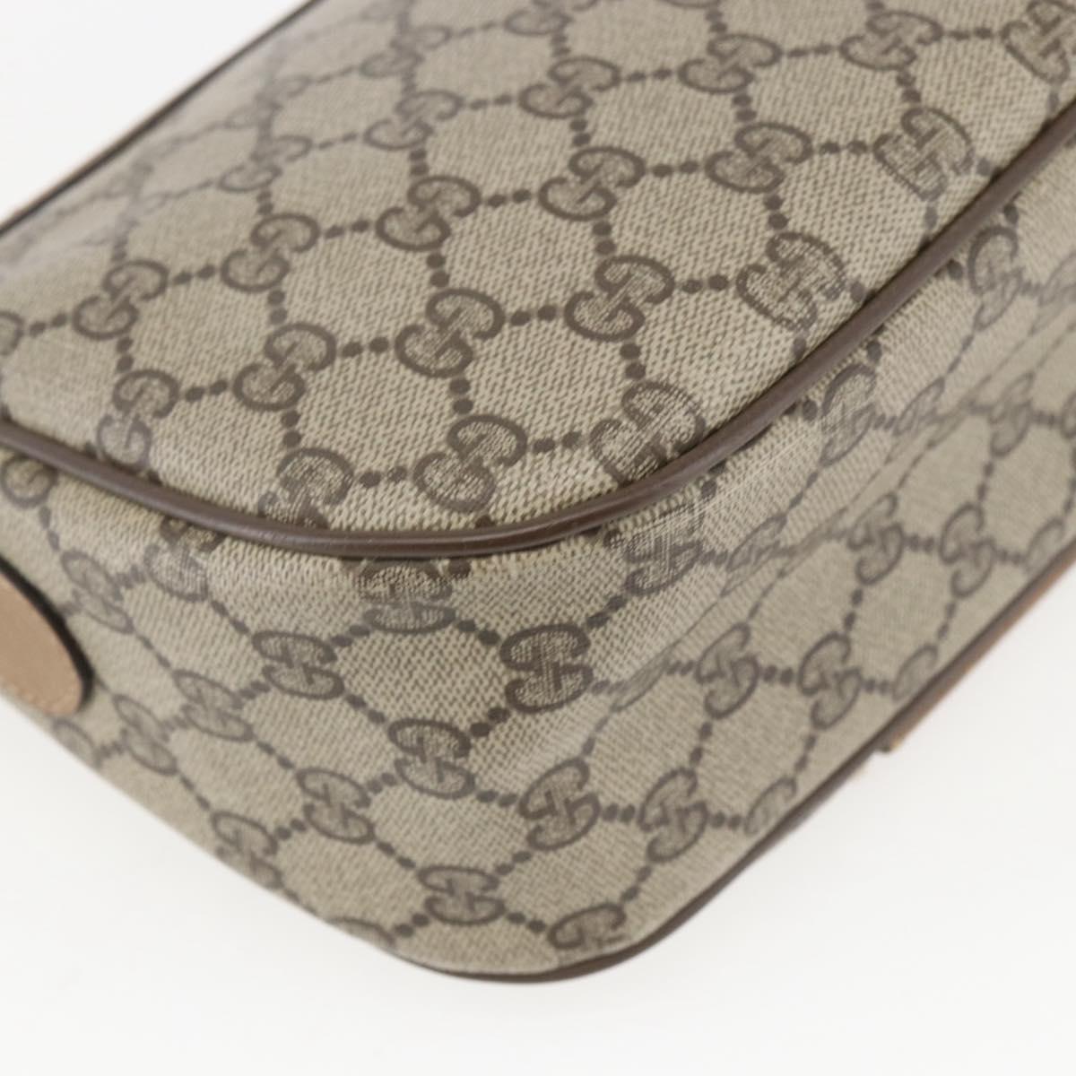 GUCCI GG Supreme Web Sherry Line Bag PVC Beige Gold 89 02 032 Auth 156128