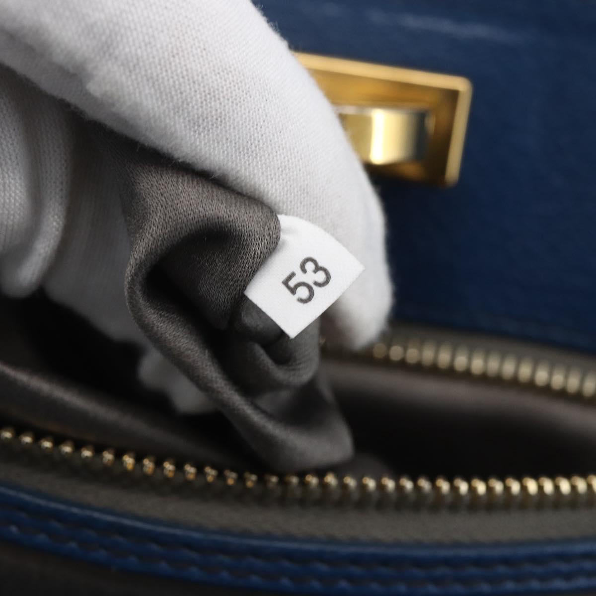 Miu Miu Hand Bag Leather 2way Blue Gold Auth 156133