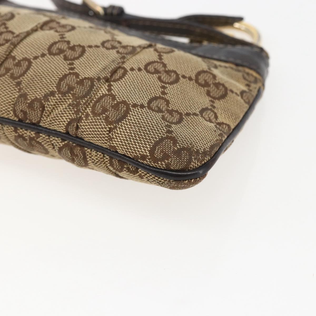 GUCCI GG Canvas Shoulder Bag Beige Gold 212216 Auth 156139