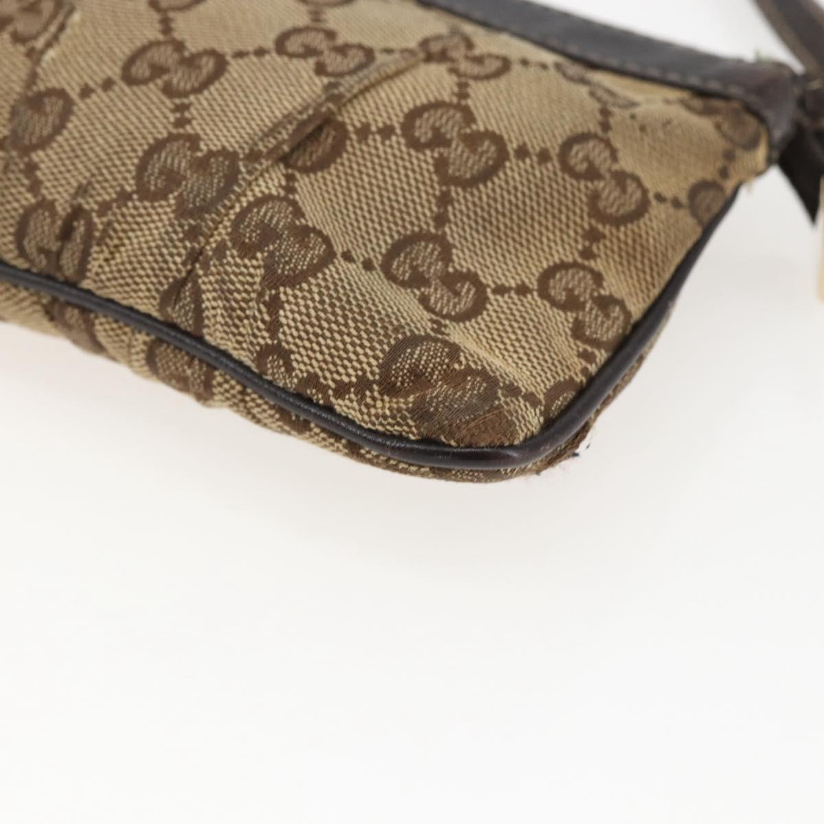 GUCCI GG Canvas Shoulder Bag Beige Gold 212216 Auth 156139