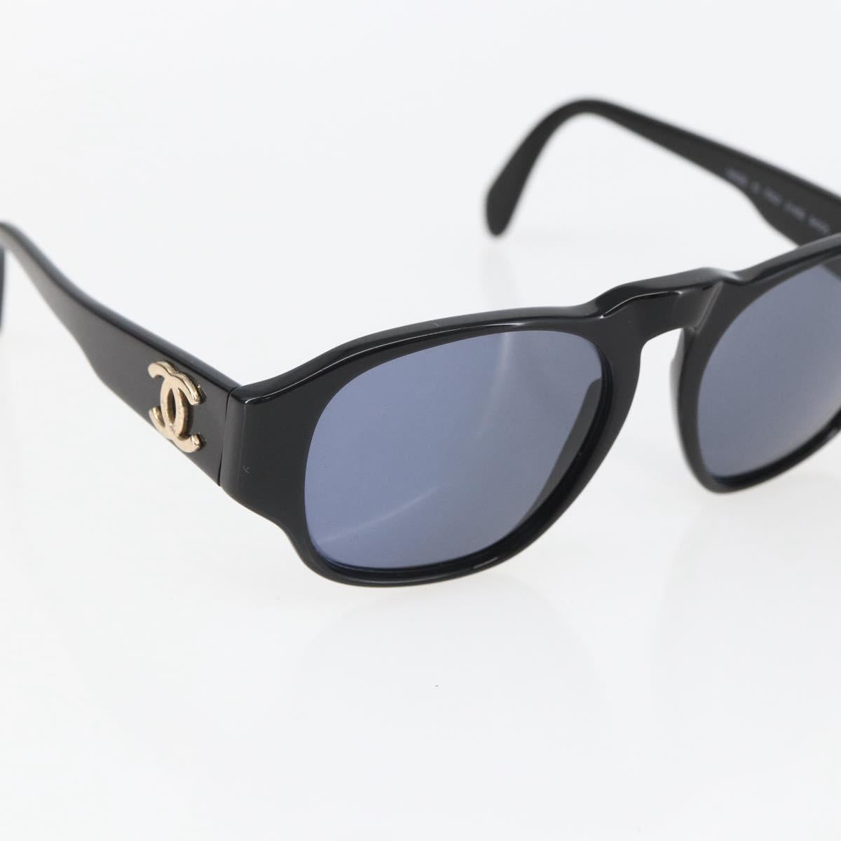 CHANEL Sunglasses plastic Black CC Auth 156145