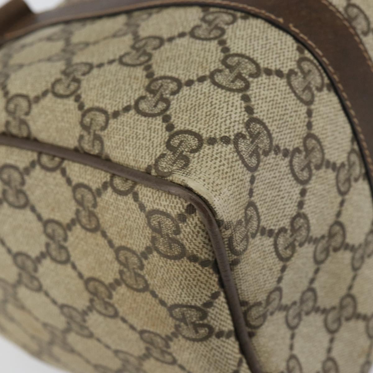 GUCCI GG Supreme Web Sherry Line Boston Bag PVC Beige Gold 010 378 Auth 156155