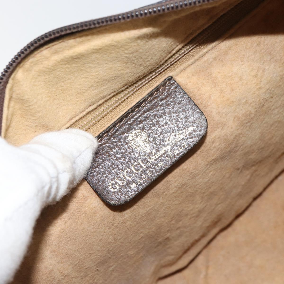 GUCCI GG Supreme Web Sherry Line Boston Bag PVC Beige Gold 010 378 Auth 156155