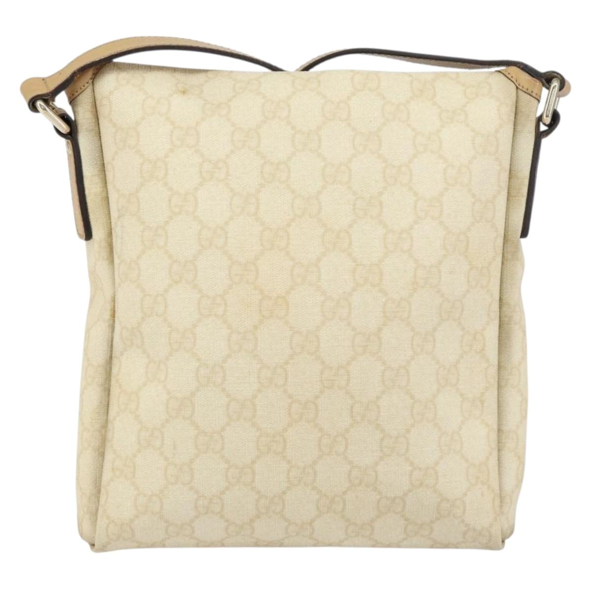 GUCCI GG Supreme Shoulder Bag PVC Ivory Gold 223666 Auth 156157