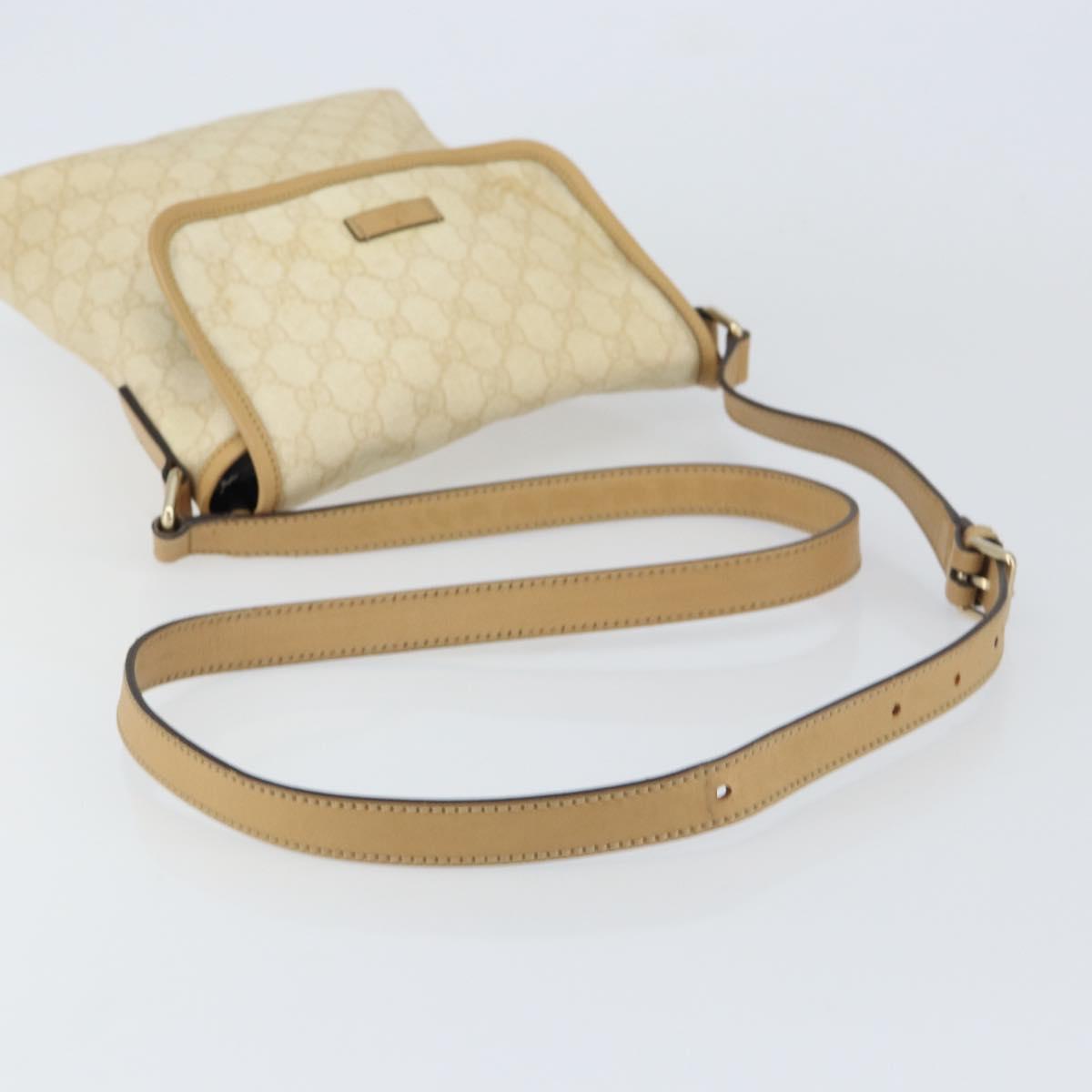 GUCCI GG Supreme Shoulder Bag PVC Ivory Gold 223666 Auth 156157
