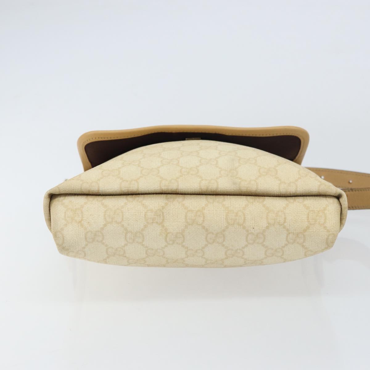 GUCCI GG Supreme Shoulder Bag PVC Ivory Gold 223666 Auth 156157