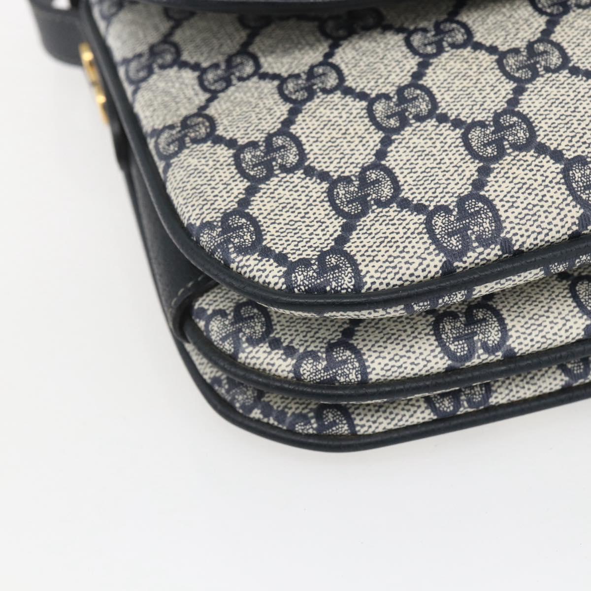 GUCCI GG Supreme Shoulder Bag PVC Red Gold Auth 156158