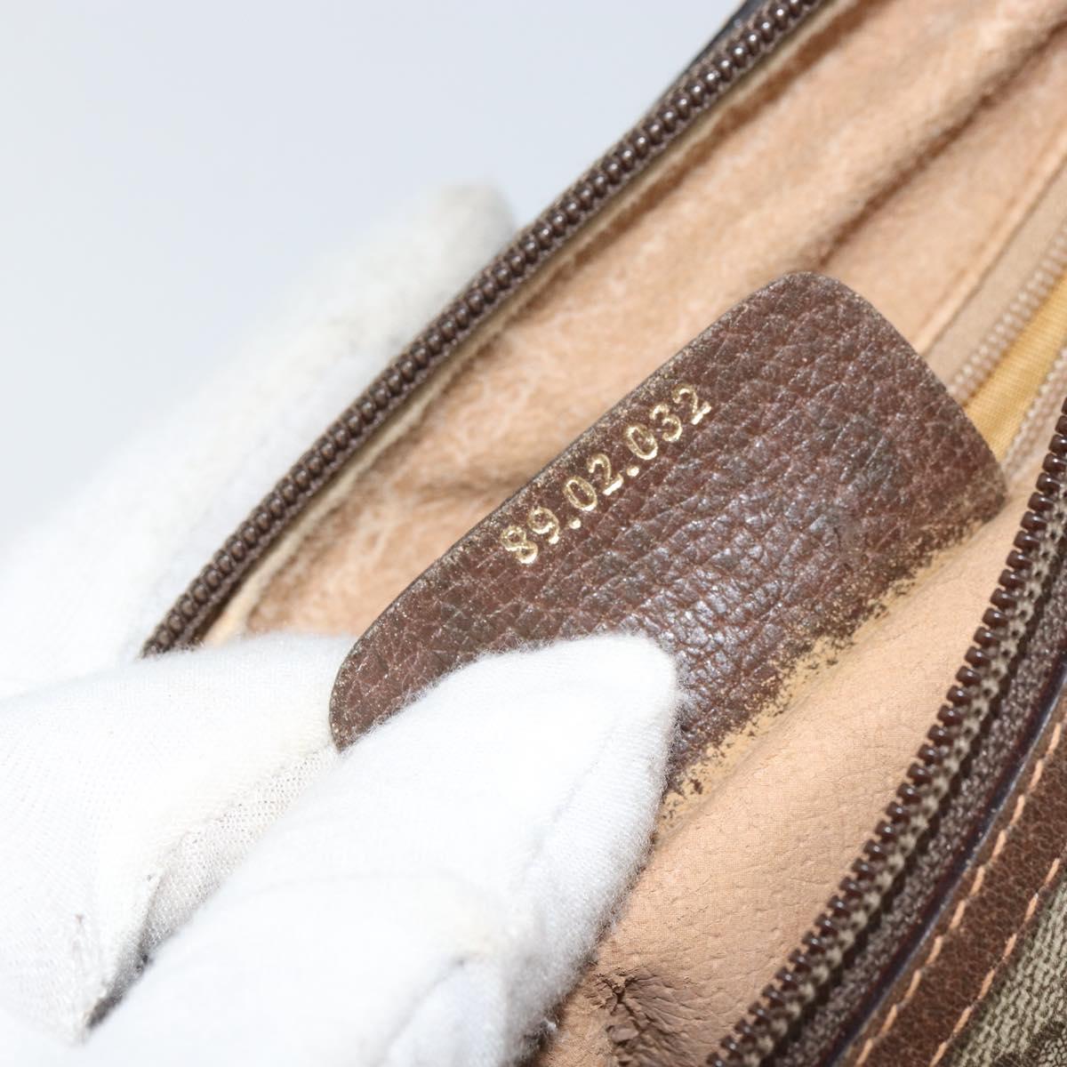 GUCCI GG Supreme Web Sherry Line Bag PVC Beige Gold 89 02 032 Auth 156159