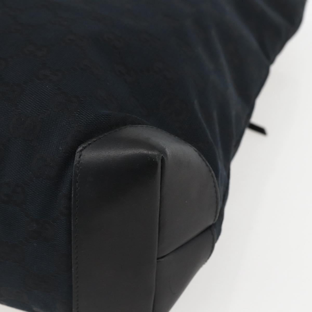 GUCCI GG Canvas Tote Bag Black Silver 019 0401 Auth 156162