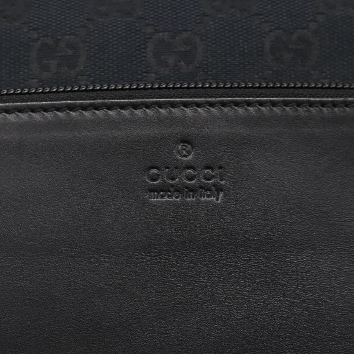 GUCCI GG Canvas Tote Bag Black Silver 019 0401 Auth 156162